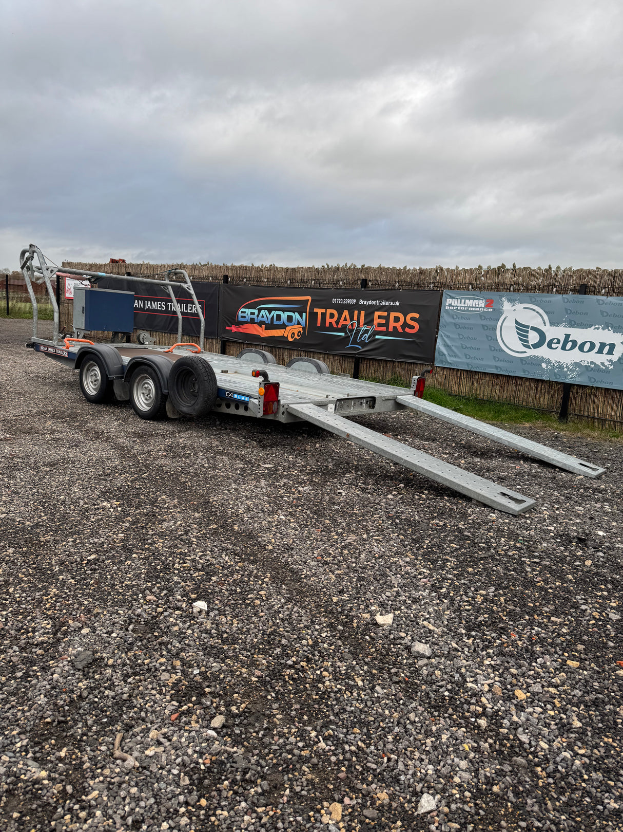 Brian James C4 Blue 126-2222 4m x 2m 2000kg Car Transporter Trailer
