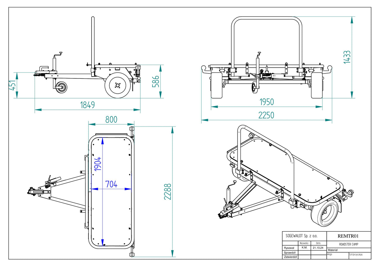 Debon Moto Compact Transverse Motorcycle Trailer