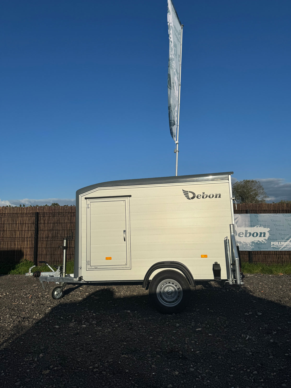 Debon Roadster C255 Single Axle Box Van Bike Trailer Aluminium Sides & Side Door