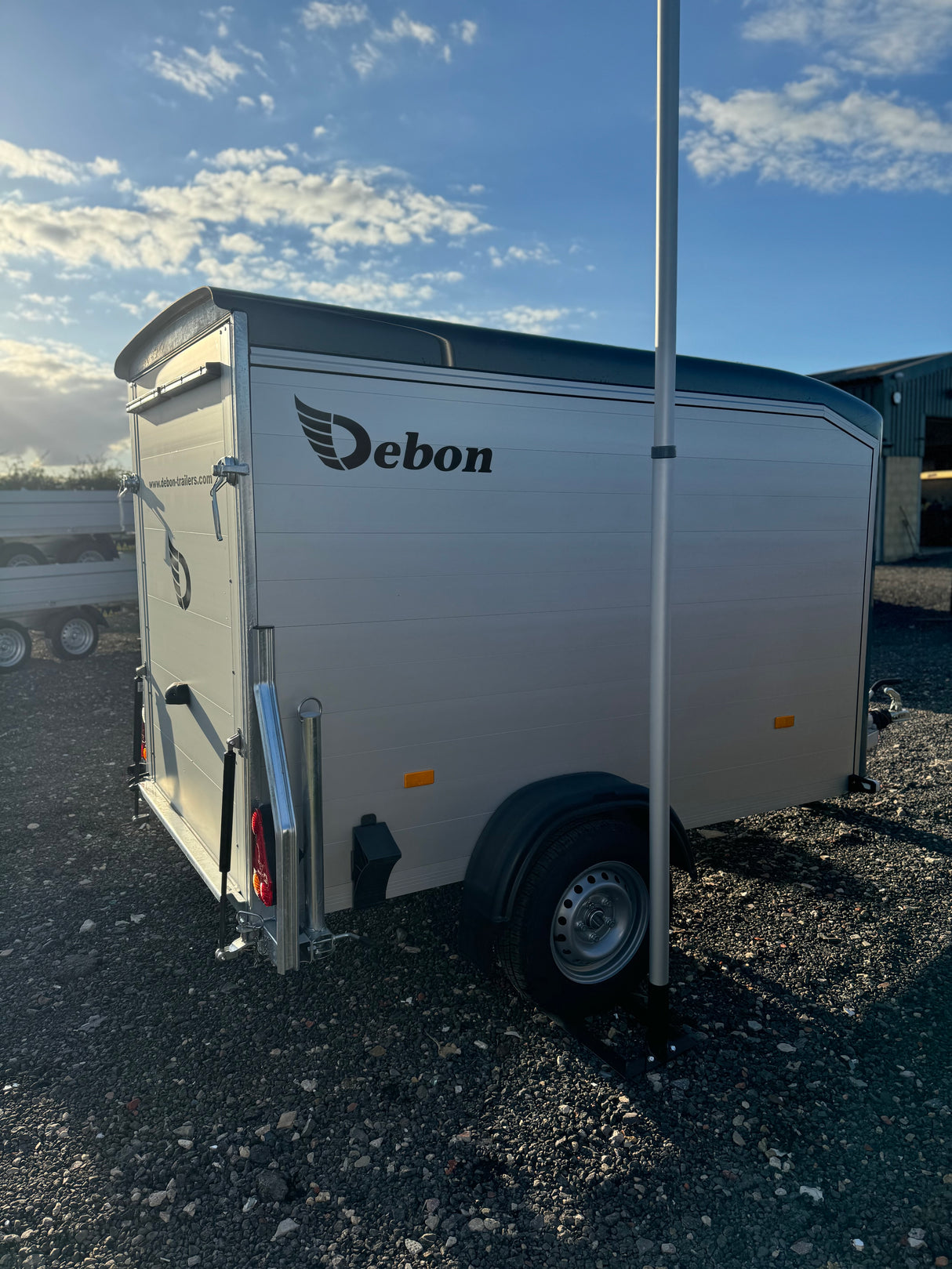 Debon Roadster C255 Single Axle Box Van Bike Trailer Aluminium Sides & Side Door