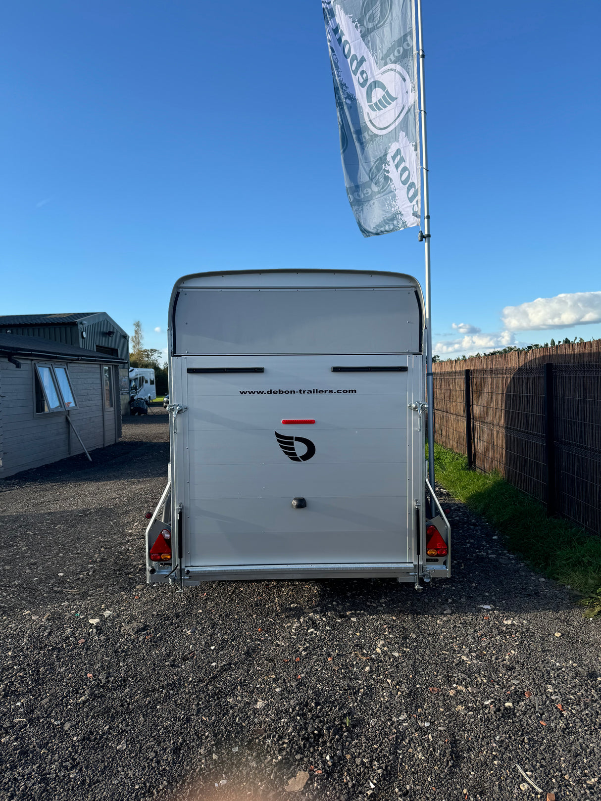 Debon Roadster C500 Twin Axle Box Van Bike Trailer Black Aluminium Sides & Side door