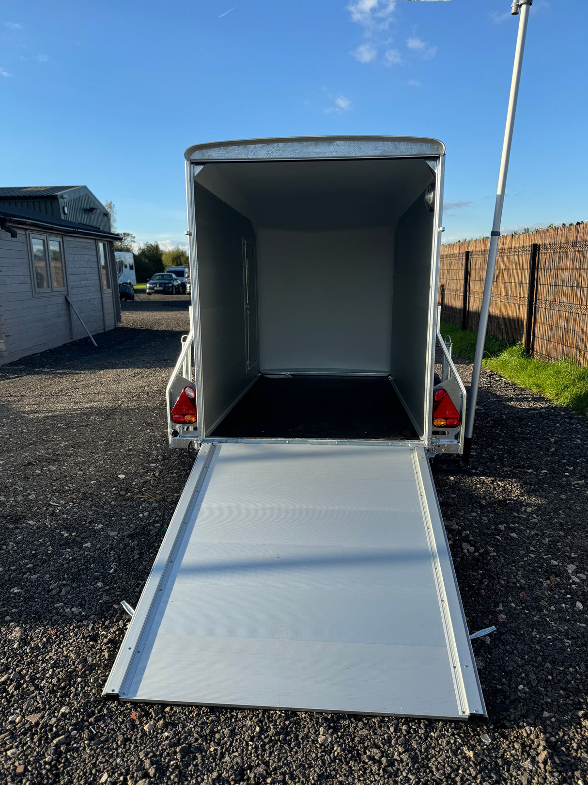 Debon Roadster C255 Single Axle Box Van Bike Trailer Aluminium Sides & Side Door