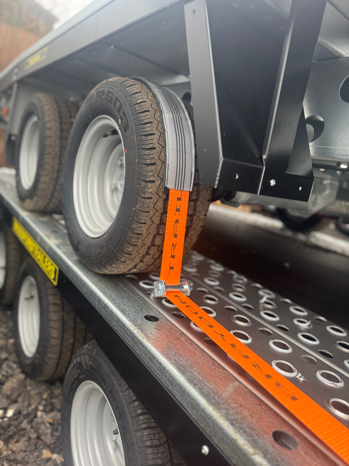 Sleeved Over Wheel Ratchet Strap With Swivel Hooks 3.5M x 50mm Strap Car Recovery Transports Straps