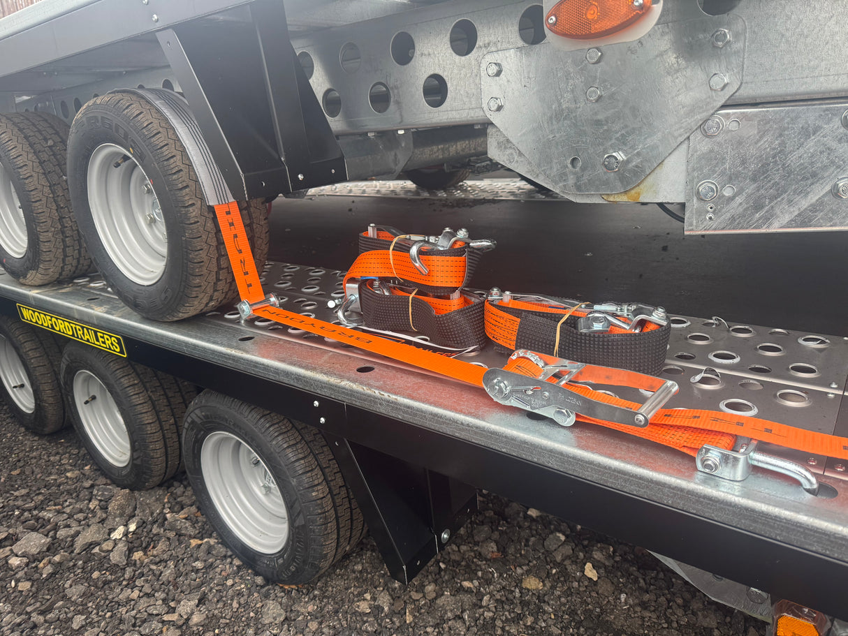 Sleeved Over Wheel Ratchet Strap With Swivel Hooks 3.5M x 50mm Strap Car Recovery Transports Straps