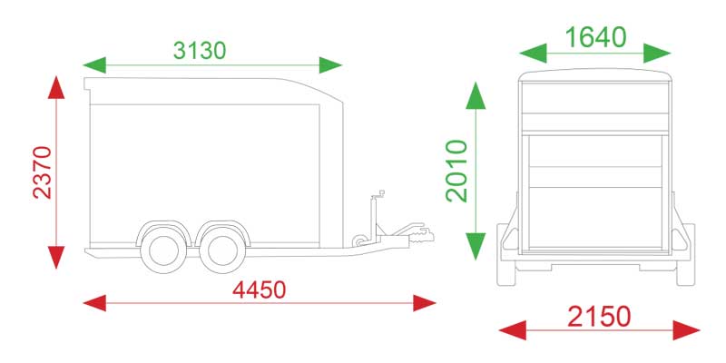 Debon Roadster C500 Twin Axle Box Van Bike Trailer Black Aluminium Sides & Side door